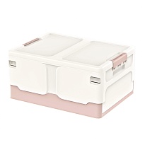 Ящик пластиковый складной белый, дно розовое, 480х360х240 мм в Туапсе Ящик пластиковый складной белый, дно розовое, 480х360х240 мм в Туапсе