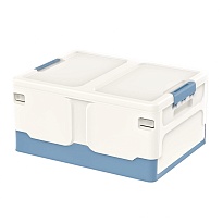 Ящик пластиковый складной белый, дно синее, 480х360х240 мм в Туапсе Ящик пластиковый складной белый, дно синее, 480х360х240 мм в Туапсе