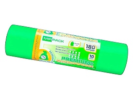 Мешки для мусора 180 л, ароматизированные, зеленые, в рулоне 10 шт., ПВД, 35 мкм, 1100х930 мм, PREMIUM+, 180105301 в Туапсе