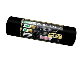 Мешки для мусора 180 л, черные, в рулоне 10 шт., ПВД, 60 мкм, 1100х930 мм, EXTRA LUX+, 1801098 в Туапсе