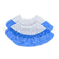 Бахилы бело-синие 1000 шт (500 пар), 48 мкм, двойная подошва, с одной резинкой, Эконом+ в Туапсе