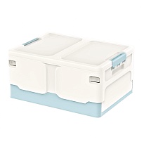 Ящик пластиковый складной белый, дно голубое, 480х360х240 мм в Туапсе Ящик пластиковый складной белый, дно голубое, 480х360х240 мм в Туапсе