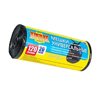 Мешки для мусора 120 л, черные, в рулоне 20 шт., ПНД, 15 мкм, 1100х700 мм, Крепак, 4607075710207 в Туапсе Мешки для мусора 120 л, черные, в рулоне 20 шт., ПНД, 15 мкм, 1100х700 мм, Крепак, 4607075710207 в Туапсе