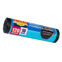 Мешки для мусора 120 л, с ушками, черные, в рулоне 10 шт., ПНД, 15 мкм, 1100х700 мм, Крепак, 4607075710474 в Туапсе Мешки для мусора 120 л, с ушками, черные, в рулоне 10 шт., ПНД, 15 мкм, 1100х700 мм, Крепак, 4607075710474 в Туапсе