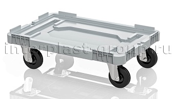 Тележка пластиковая сплошная без тормозов усиленная серая в Туапсе Тележка пластиковая сплошная без тормозов усиленная серая в Туапсе