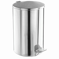 Ведро для мусора с педалью, усиленное, Титан, 20 л, кольцо под мешок, нержавеющая сталь, хром в Туапсе Ведро для мусора с педалью, усиленное, Титан, 20 л, кольцо под мешок, нержавеющая сталь, хром в Туапсе