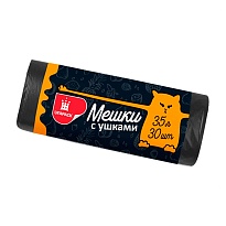 Мешки для мусора 35 л, с ушками, черные, в рулоне 30 шт., ПНД, 10 мкм, 655х500 мм, Comfort, М6064 в Туапсе Мешки для мусора 35 л, с ушками, черные, в рулоне 30 шт., ПНД, 10 мкм, 655х500 мм, Comfort, М6064 в Туапсе