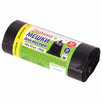 Мешки для мусора 30 л, черные, в рулоне 30 шт., ПНД, 7 мкм, 550х480 мм, Любаша, 608089 в Туапсе Мешки для мусора 30 л, черные, в рулоне 30 шт., ПНД, 7 мкм, 550х480 мм, Любаша, 608089 в Туапсе