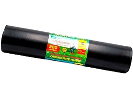 Мешки для мусора 280 л, ароматизированные, черные, в рулоне 10 шт., ПВД 110 мкм, 1400х930 мм, Добрыня, Dob28010black в Туапсе Мешки для мусора 280 л, ароматизированные, черные, в рулоне 10 шт., ПВД 110 мкм, 1400х930 мм, Добрыня, Dob28010black в Туапсе
