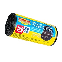 Мешки для мусора 120 л, черные, в рулоне 30 шт., ПНД, 15 мкм, 1100х700 мм, Крепак, 4607075710122 в Туапсе Мешки для мусора 120 л, черные, в рулоне 30 шт., ПНД, 15 мкм, 1100х700 мм, Крепак, 4607075710122 в Туапсе