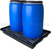 Поддон пластиковый для двух бочек