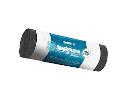 Мешки для мусора 120 л, черные, в рулоне 10 шт., ПНД, 14 мкм, 1100х700 мм, SIBIRSKAYA, 101-008 S в Туапсе