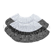 Бахилы бело-черные 1000 шт (500 пар), 48 мкм, двойная подошва, с одной резинкой, Эконом+ в Туапсе