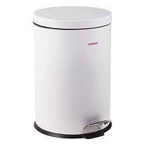 Ведро-контейнер для мусора (урна) с педалью LAIMA Classic, 12 л, белое, глянцевое, металл, со съемным внутренним ведром в Туапсе