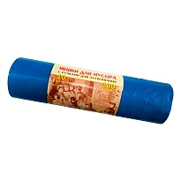 Мешки для мусора 100 л, с завязками, синие, в рулоне 10 шт., ПВД, 40 мкм, 840х670 мм, Концепция Быта Vitalux, 604933 в Туапсе